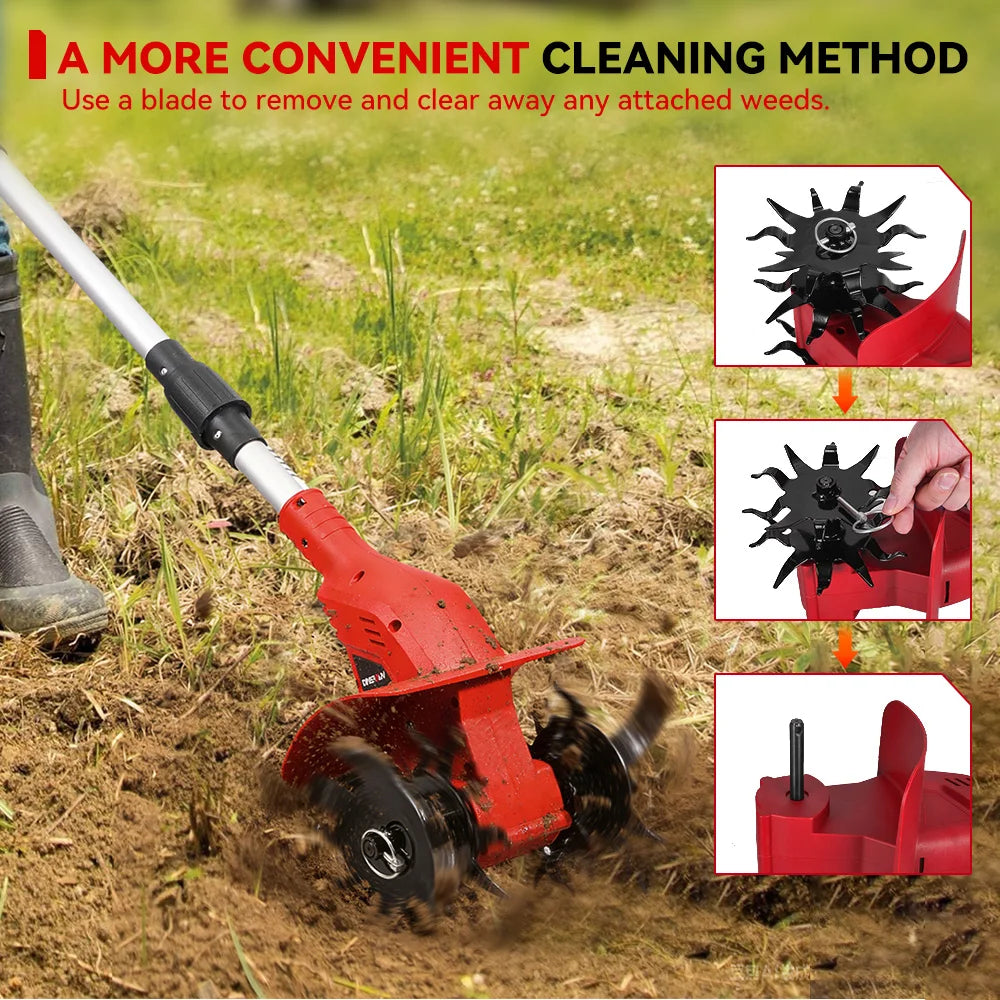 Brushless Garden Tiller 1600W Cordless Soil Cultivator For Makita 18V Battery