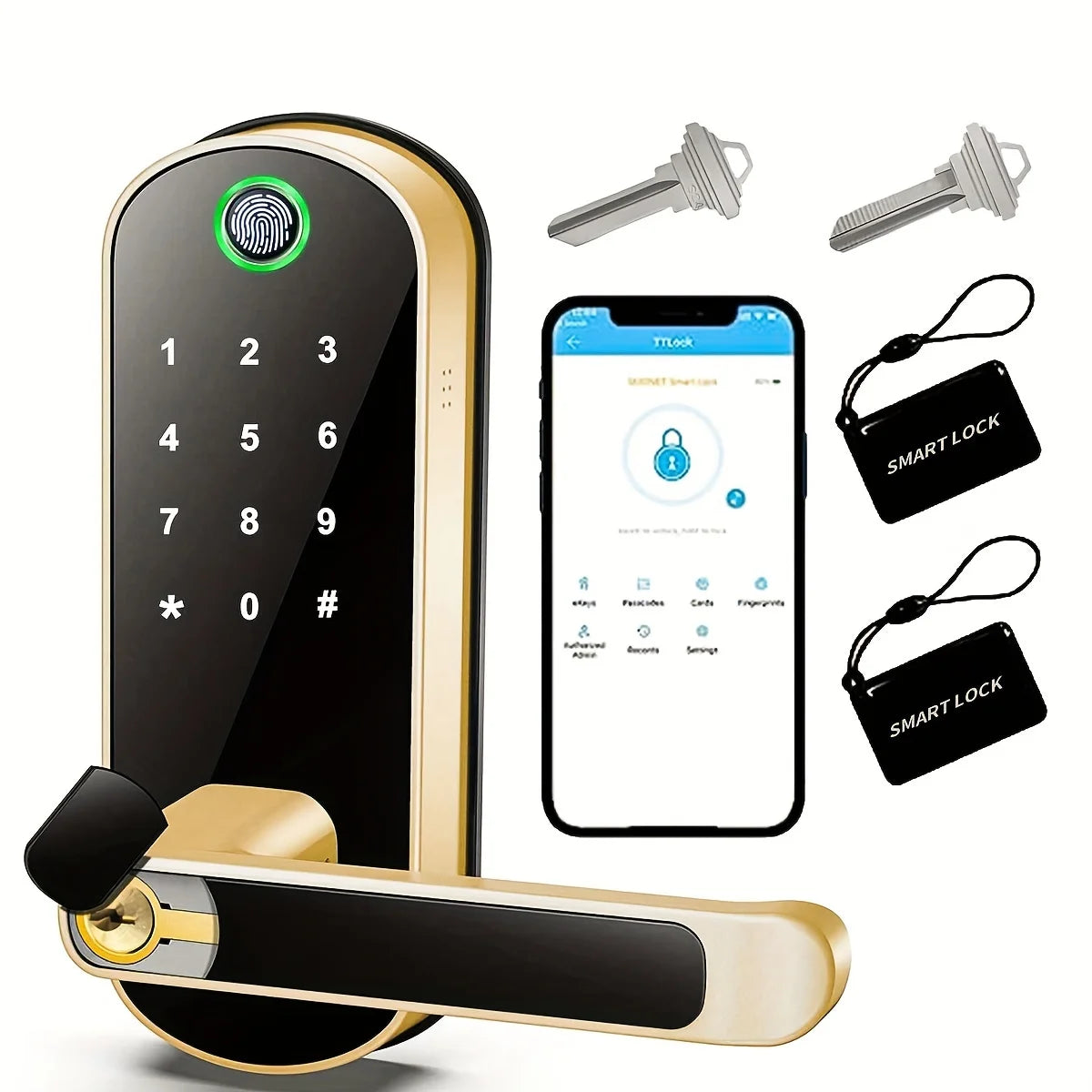 L.AOL.AU B05 Smart Fingerprint Door Lock – WiFi App, NFC & IP67 Waterproof