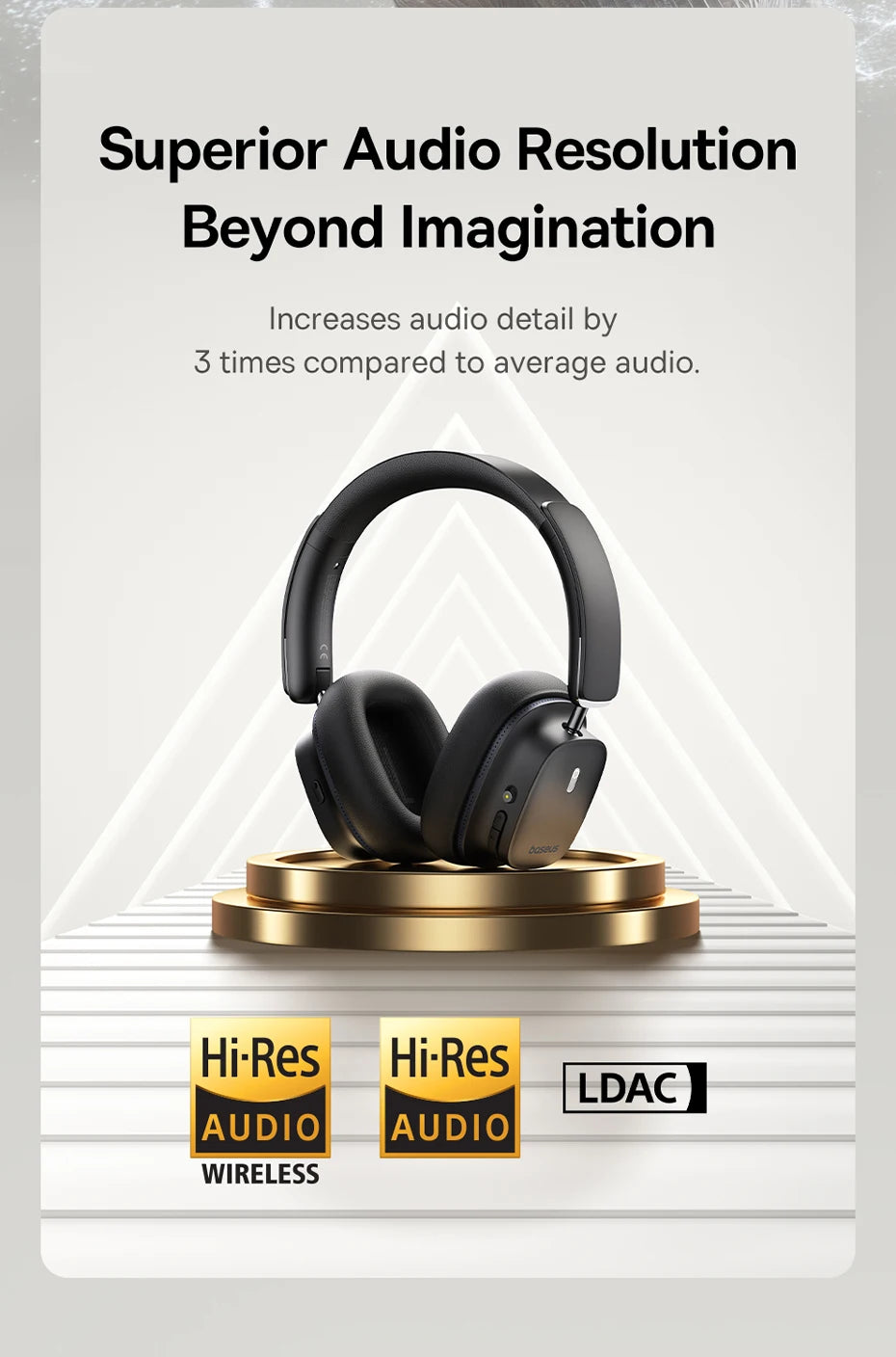 BASEUS Bowie 30 Max ANC Wireless Headphones – LDAC, Spatial Audio, 65H Battery