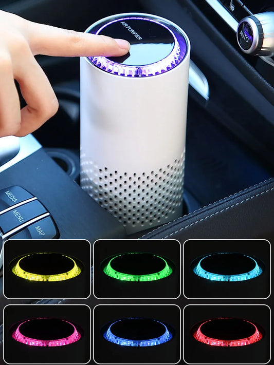 B.FSH HEPA Car & Home Air Purifier with 10 Million Negative Ions – USB Quiet Deodorizer & Formaldehyde Remover