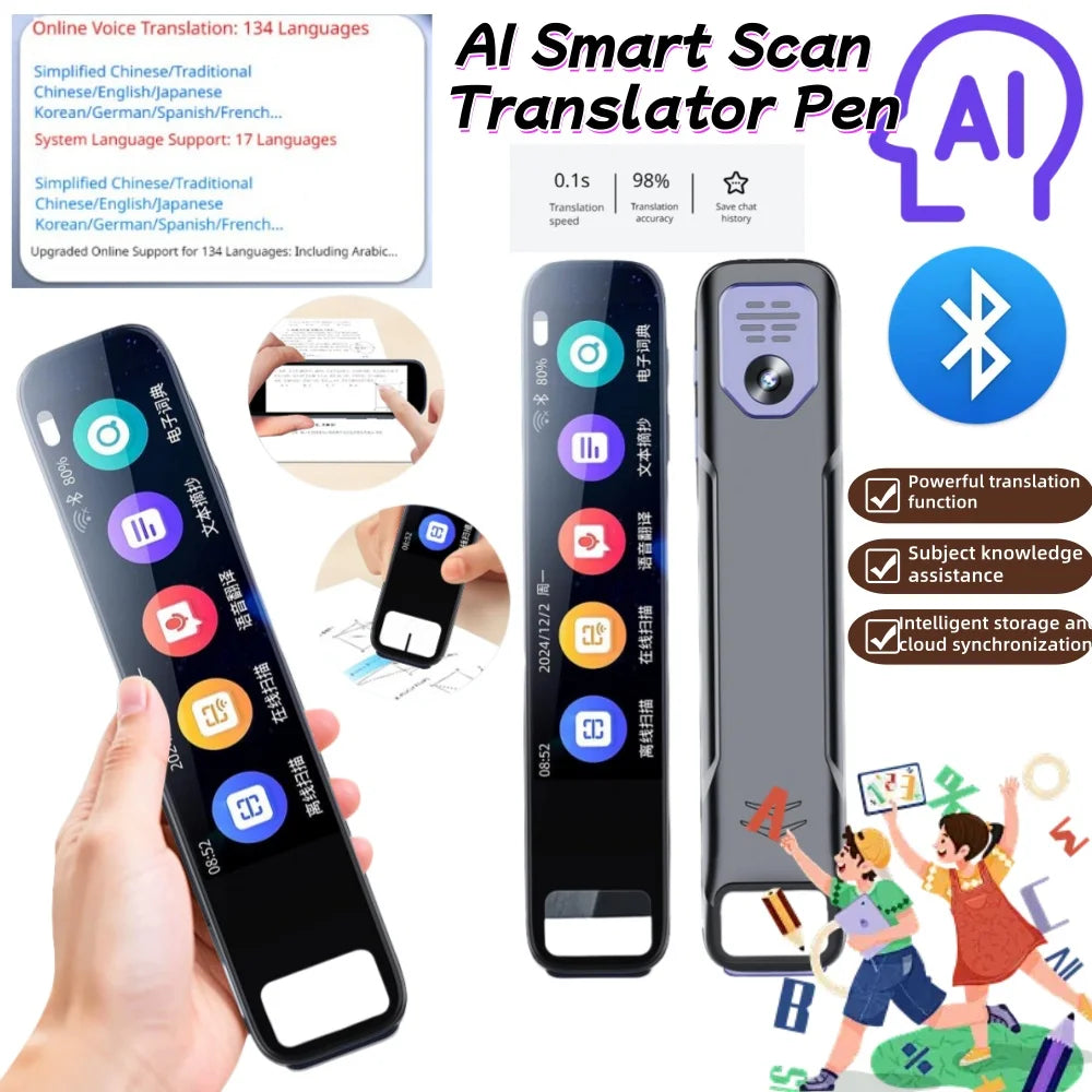 AI Smart Translator Pen for Dyslexia, Travel & Learning – 150 Languages