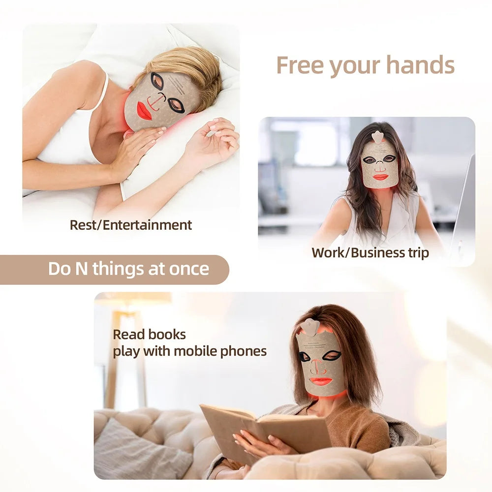 ForeverLily 7-Color Silicone LED Facial Mask – USB Rechargeable Skincare Beauty Device (No Box)