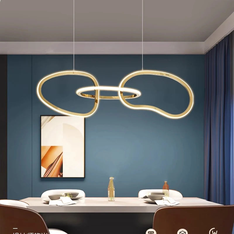 MZXFA Smart LED Pendant Light JLD0190 | Remote Dimmable, Modern Stainless Steel