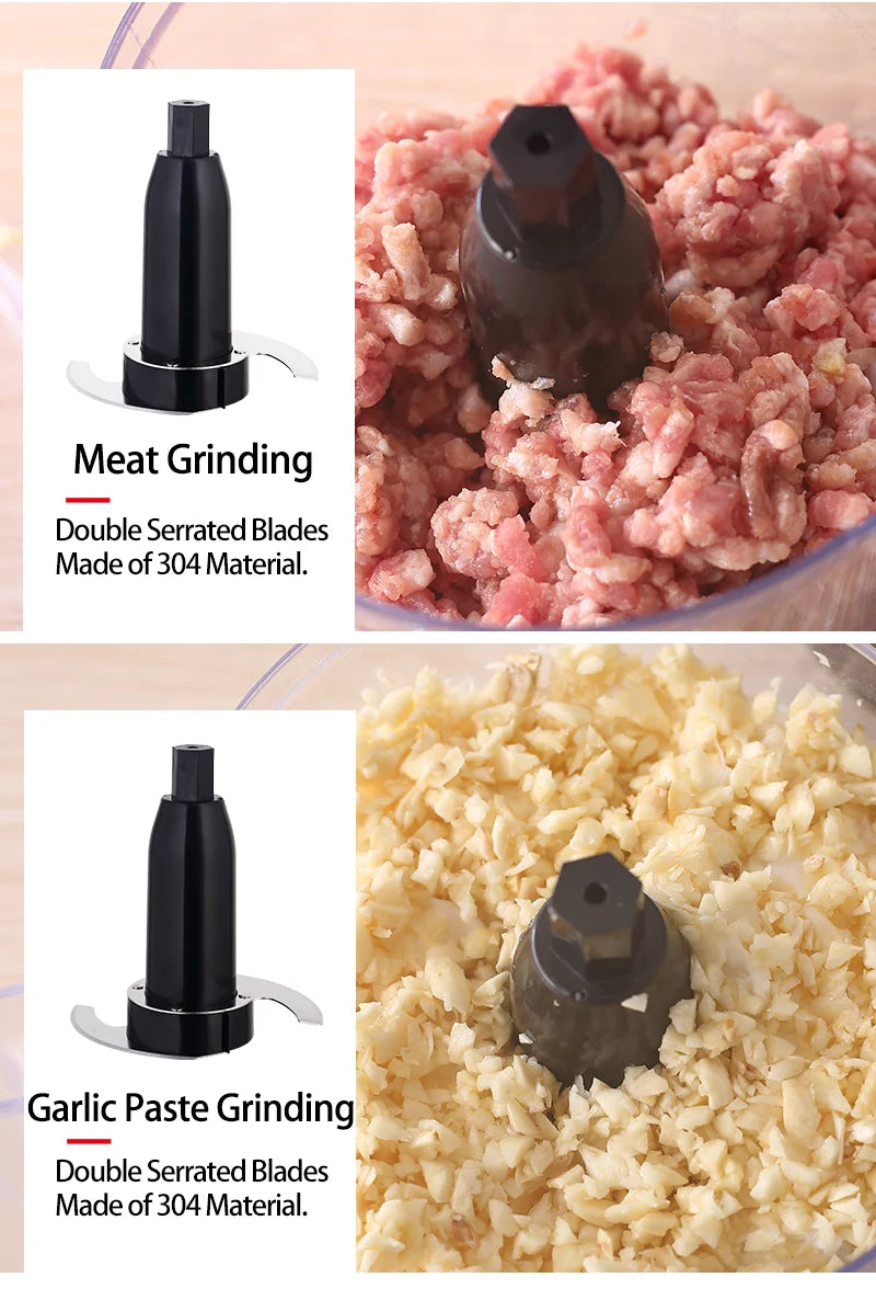 SUNATUR 1.8L Electric Food Processor 350W – Multi-Function Slicer, Shredder & Grinder