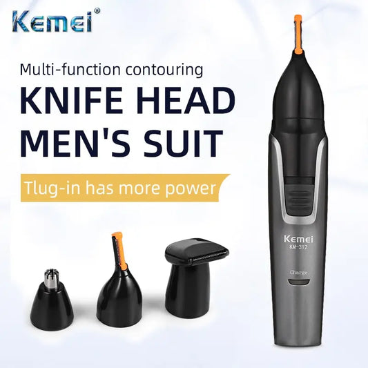 Kemei KM-312 Nose, Beard & Eyebrow Trimmer – Compact Rechargeable Groomer