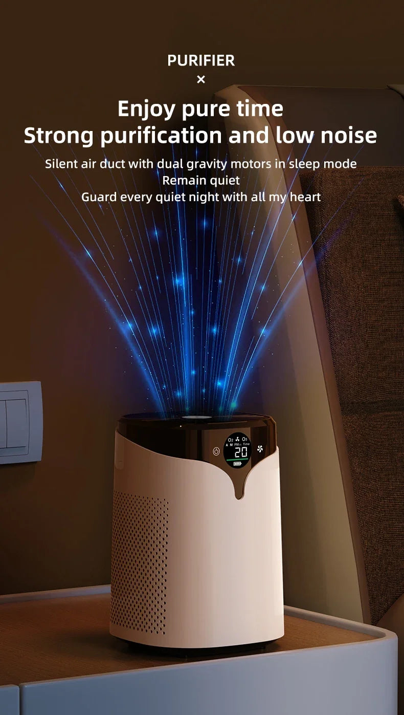 Mini Air Purifier for Bedroom & Office – K10 Ionizer, Formaldehyde Removal, Low Noise
