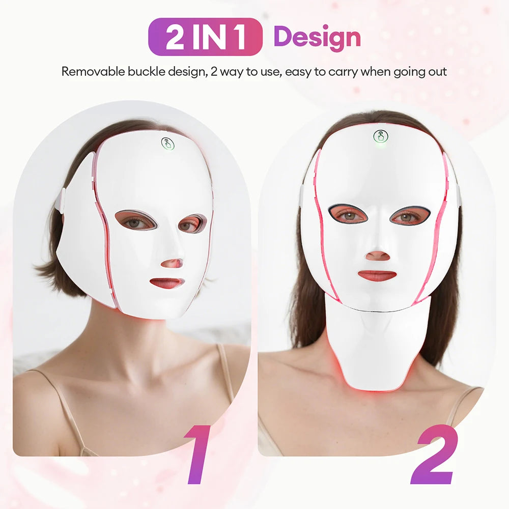 Foreverlily LED Facial & Neck Mask Set – Lightweight Home Skin Rejuvenation