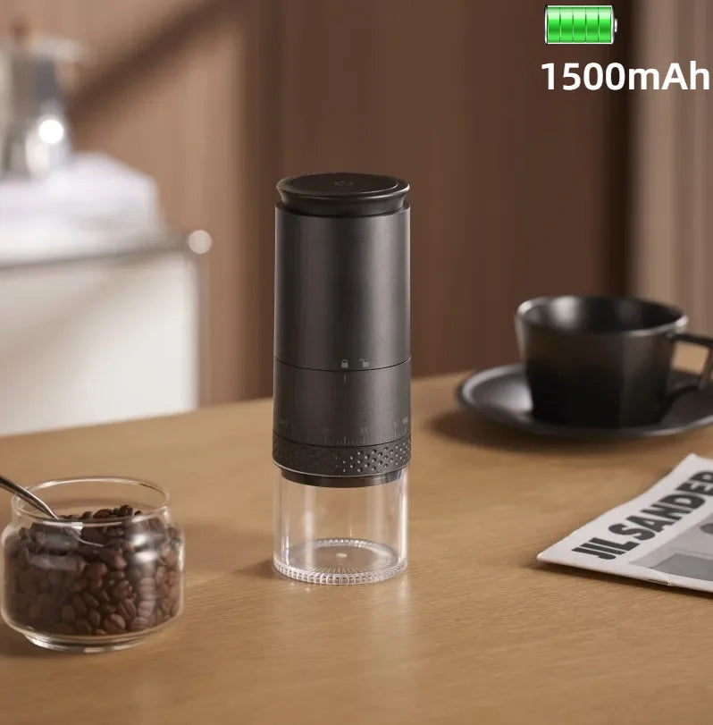 CREAROMA Rechargeable Coffee Grinder – Ceramic Burr, 38 Grind Levels, Touch Screen Control