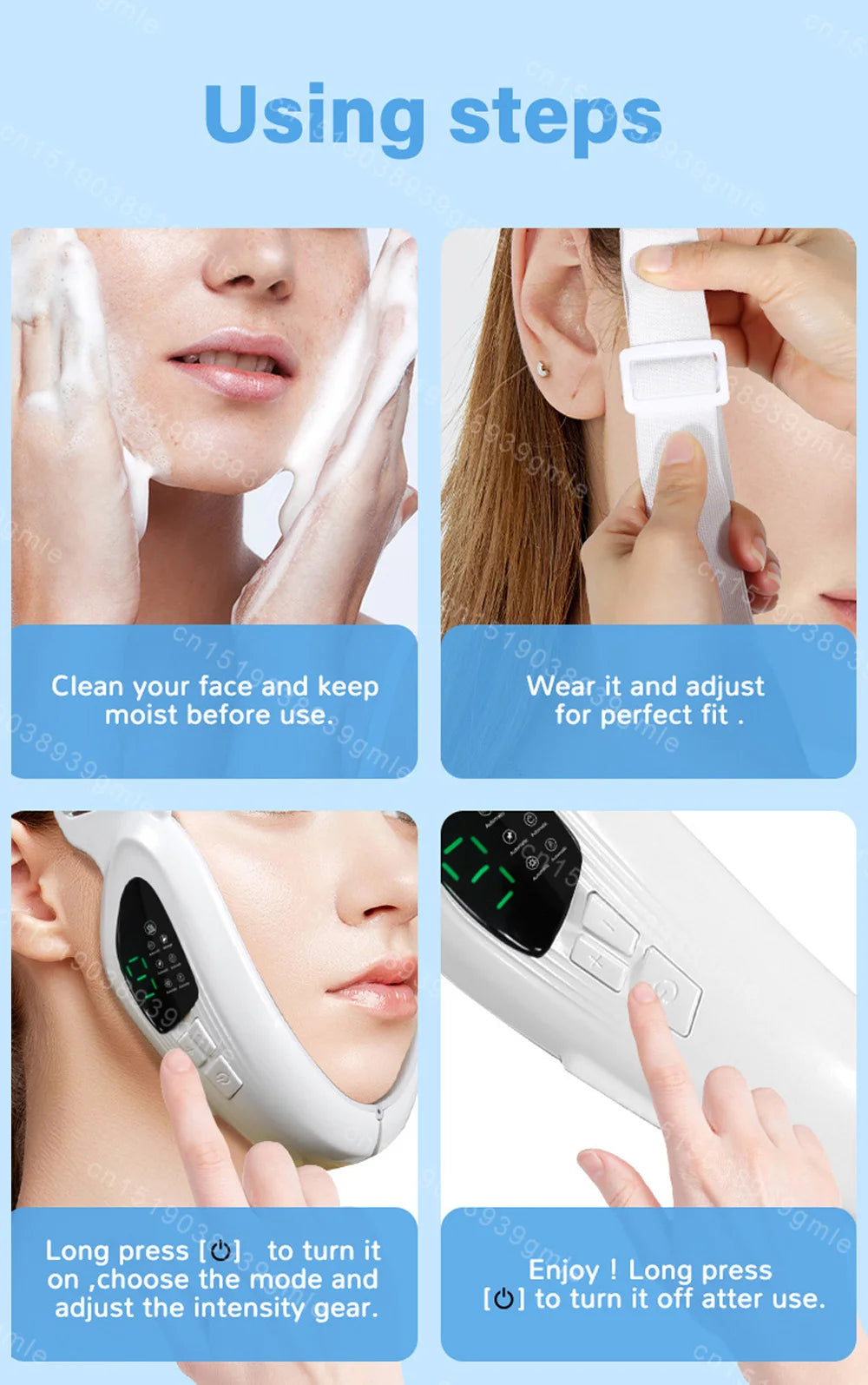 Voguish Facial Slimming Massager – EMS Microcurrent V-Line Lifting Tool