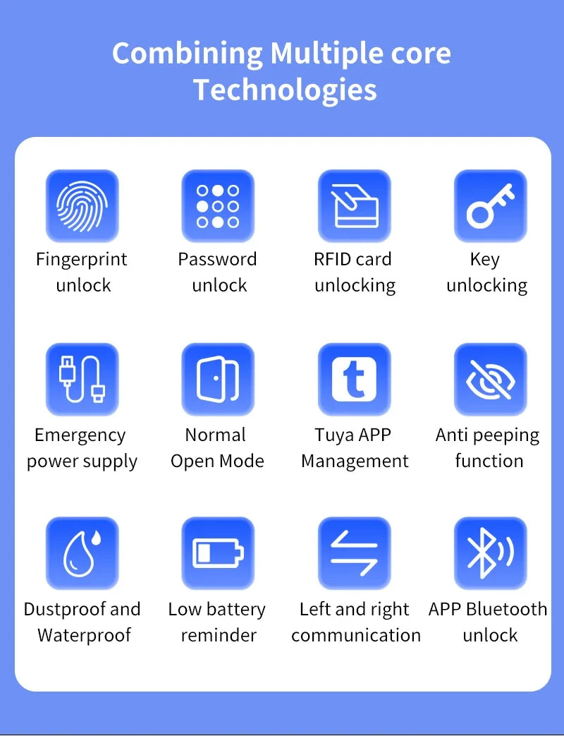 Tuya Smart Door Lock X1/X2 – Fingerprint, Password & App Control with Emergency USB