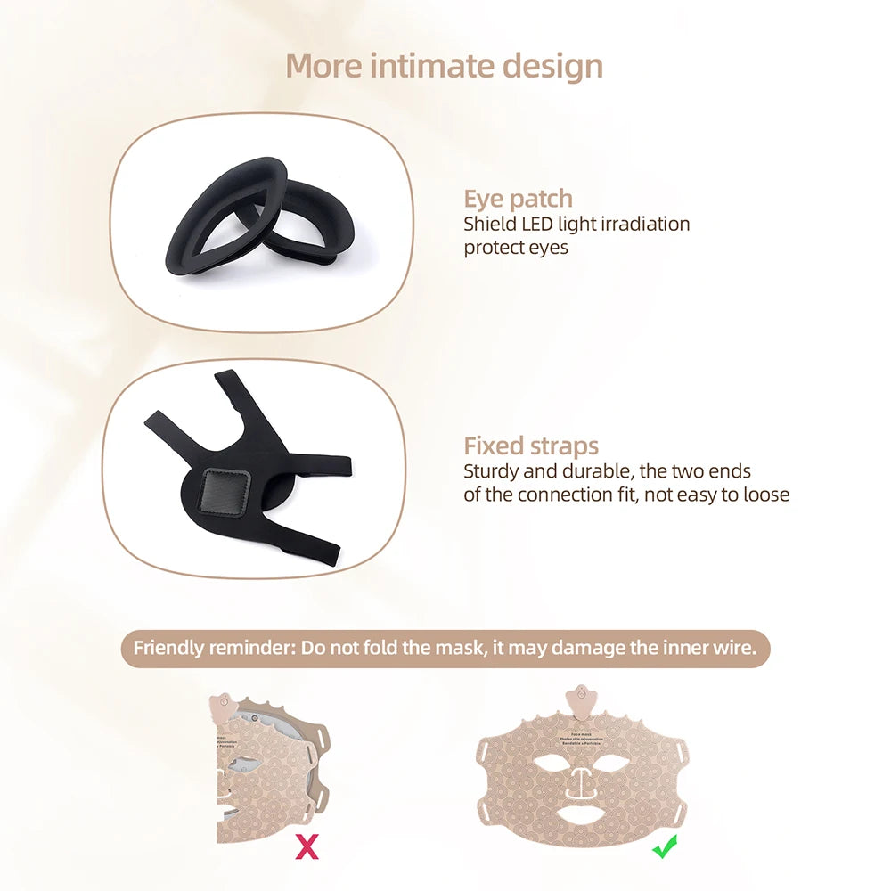 ForeverLily 7-Color Silicone LED Facial Mask – USB Rechargeable Skincare Beauty Device (No Box)