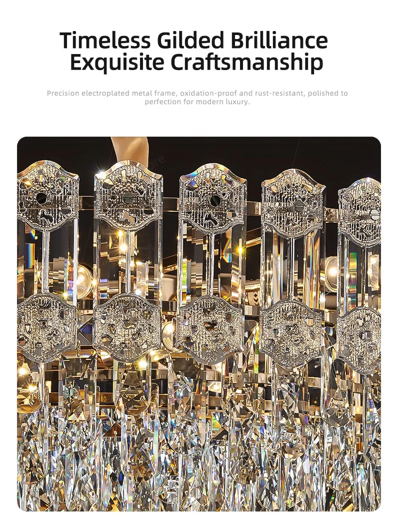 LUDOVICA Crystal LED Chandelier | Elegant Pendant Light for Bedroom & Dining