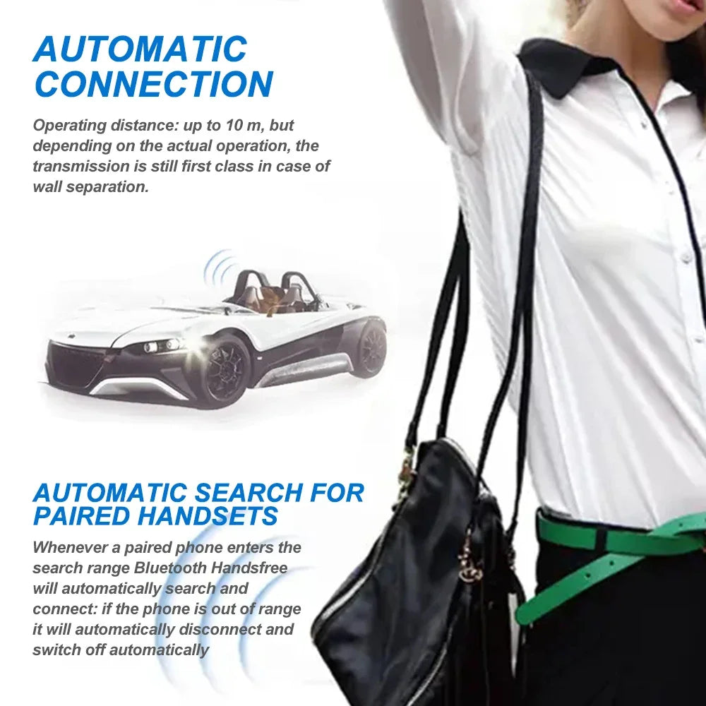 Car Sun Visor Bluetooth Speakerphone – Handsfree Calling Wireless Audio Receiver for Phone & Auto