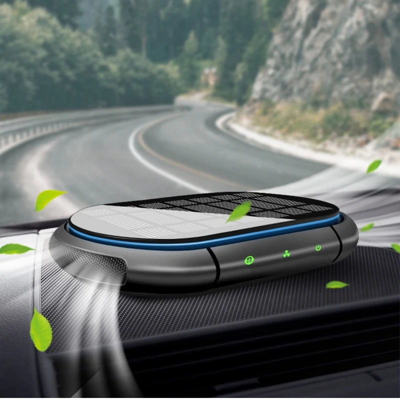 Solar Air Purifier Car Auto Negative Ion Generator USB Rechargeable Oxygen Bar Deodorization Formaldehyde Removal Air Purifier