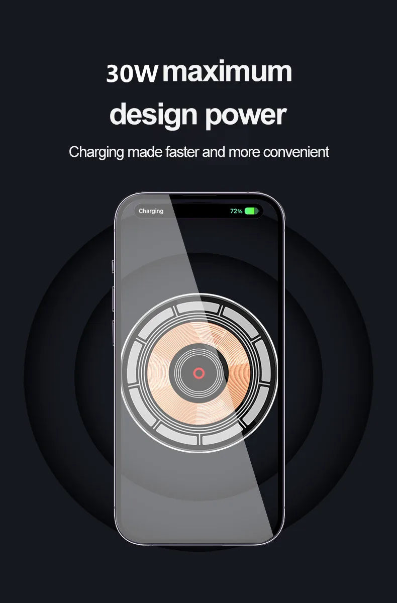 VIKEFON 30W Magnetic Wireless Car Charger with Vent Mount for iPhone