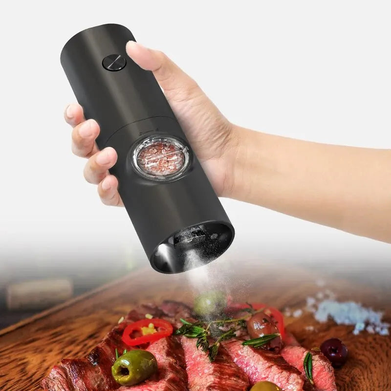 Automatic Gravity Pepper Grinder – LED Light Adjustable Coarseness Battery Operated