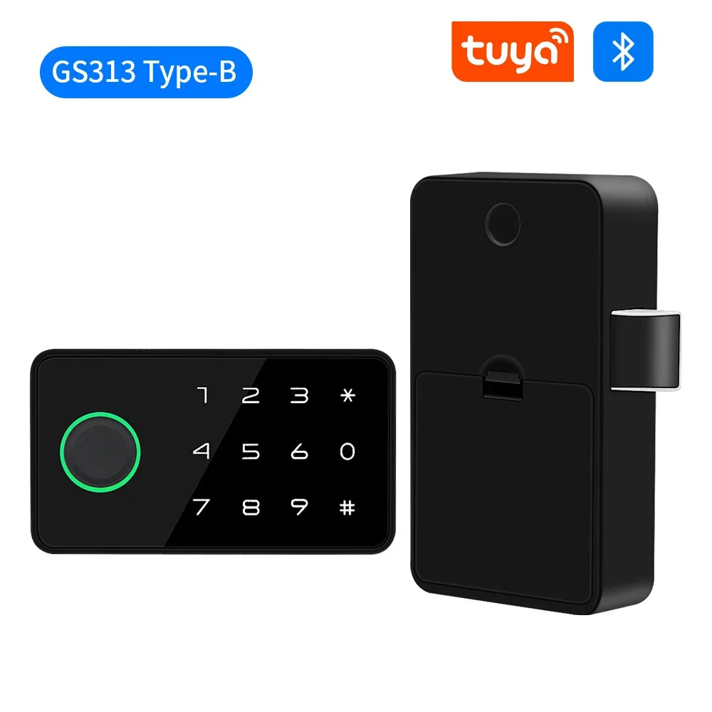LUCKING DOOR Tuya Smart Fingerprint Cabinet Lock – Bluetooth App, Password & Key Unlock
