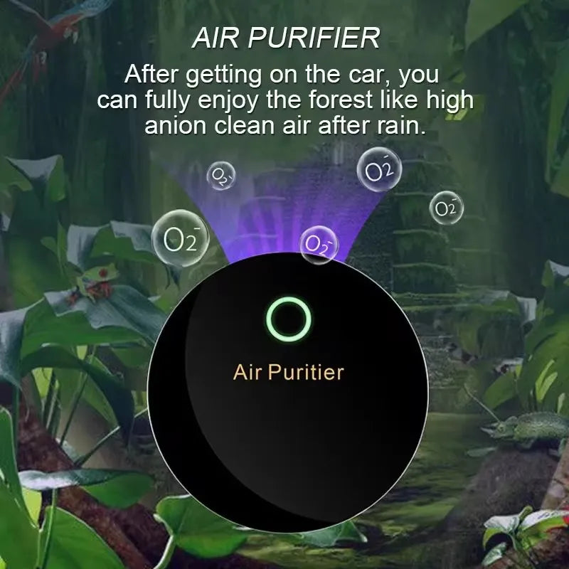 USB Air Purifier with 15 Million Negative Ions & Active Oxygen – Compact Deodorizer for Car & Small Spaces