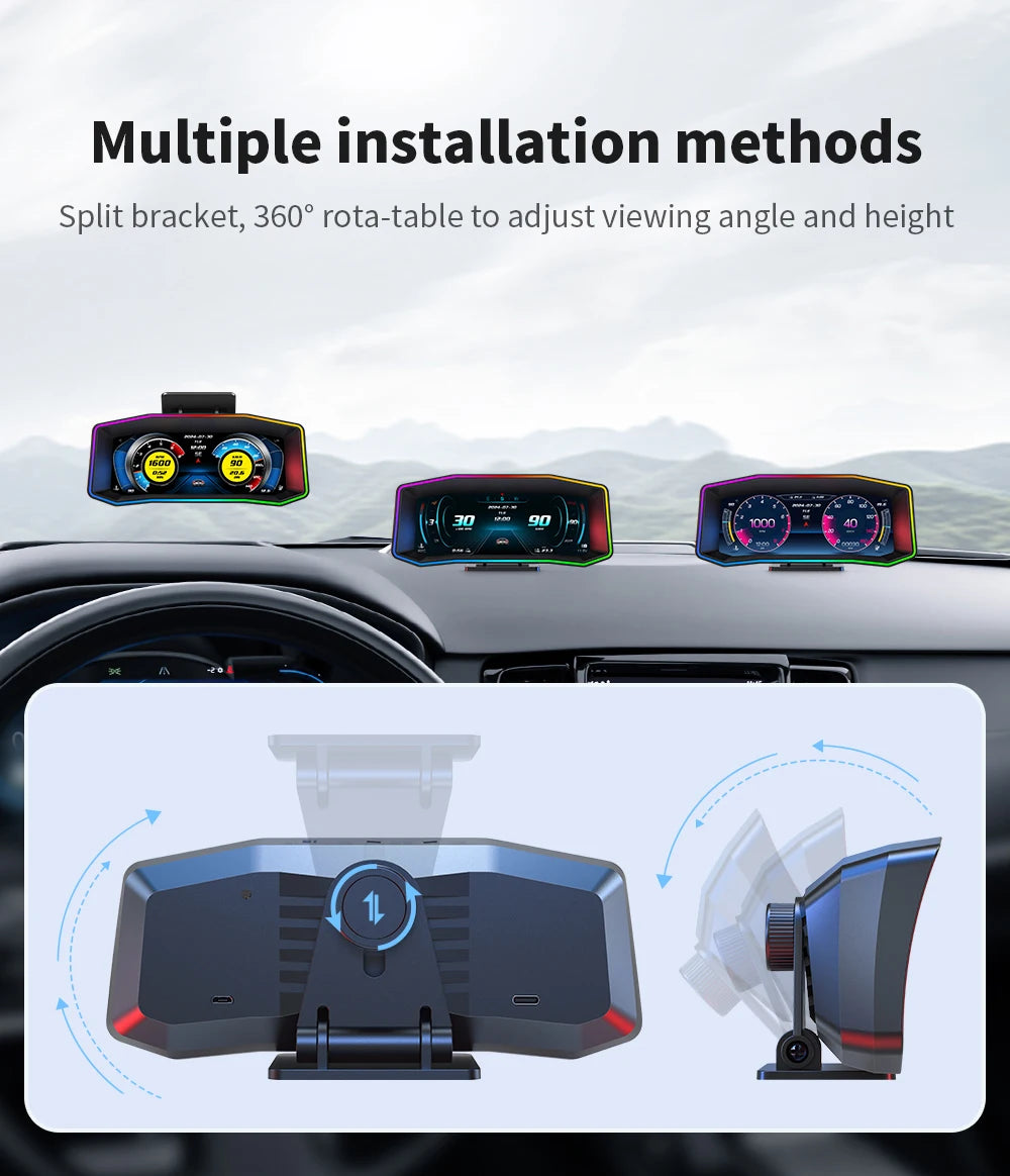 MAIMEIMI P4 OBD2 + GPS Head-Up Display – Smart Digital Speedometer, Fuel Consumption & Car Diagnostic HUD