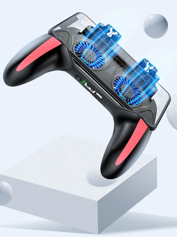 H10 Mobile Phone Gaming Handle with Radiator – 4-Finger Shooter Gamepad for PUBG & FPS
