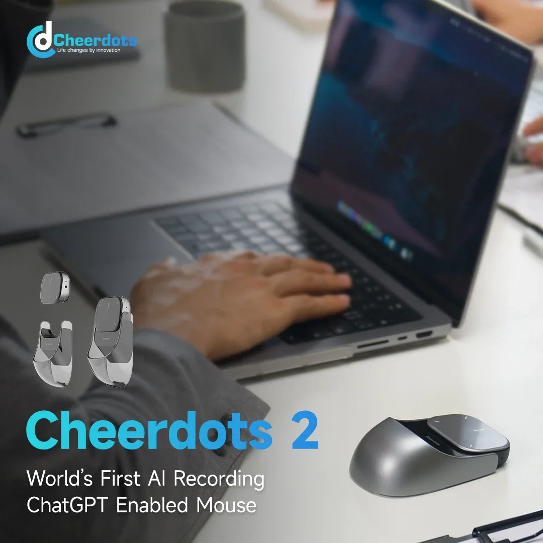 Ostar Yeah Cheerdots 2 AI Air Mouse – Bluetooth Wireless Presentation Remote with AI Recording & ChatGPT