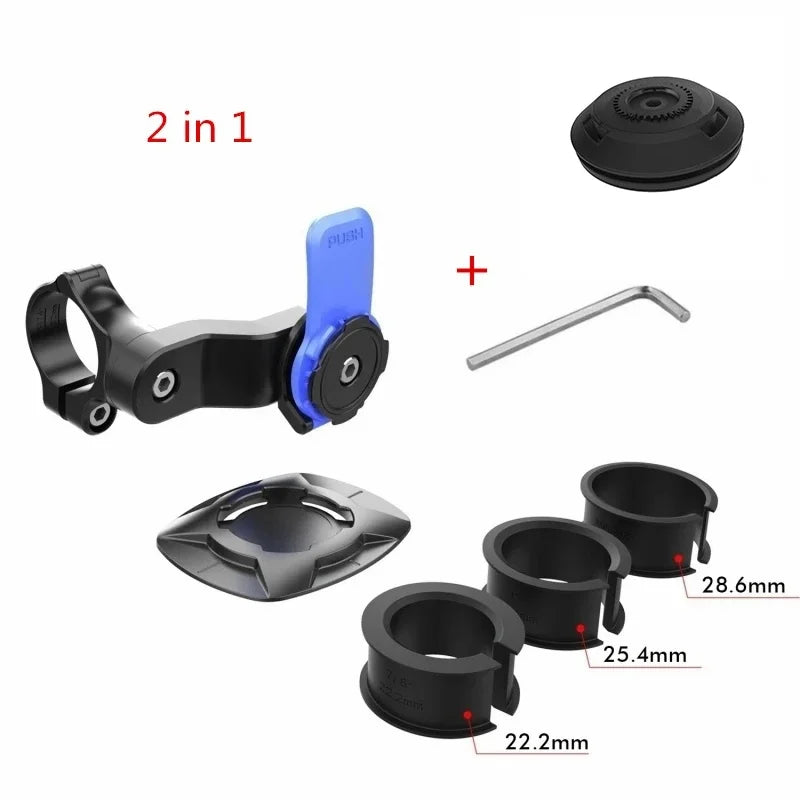 Universal Bike & Motorcycle Phone Mount – 360° Rotation, Shock Absorber