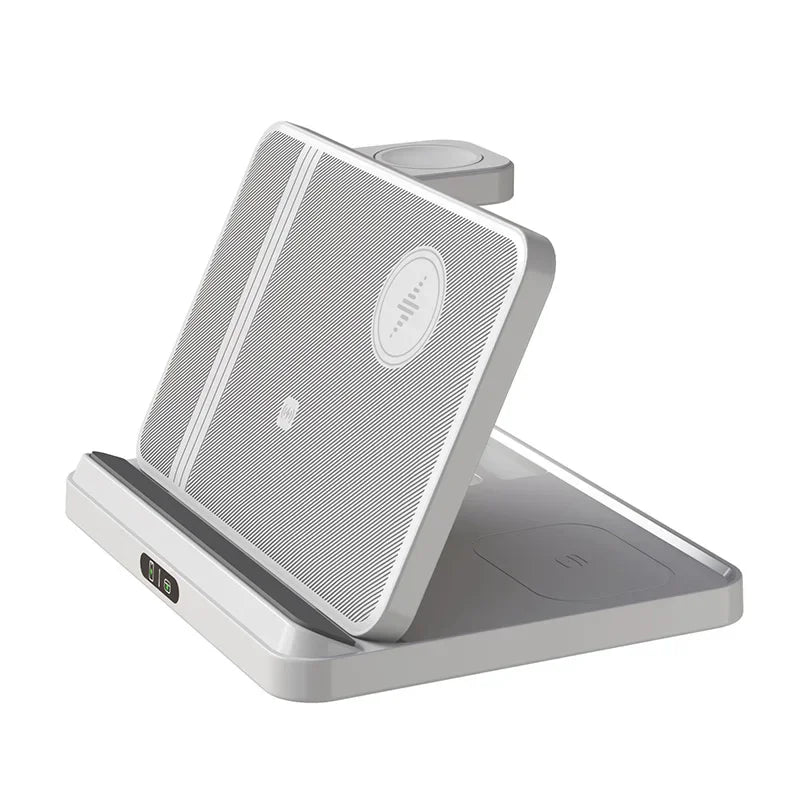 VIKEFON Foldable 3-in-1 Wireless Charger with Cooling Fan for Samsung Devices