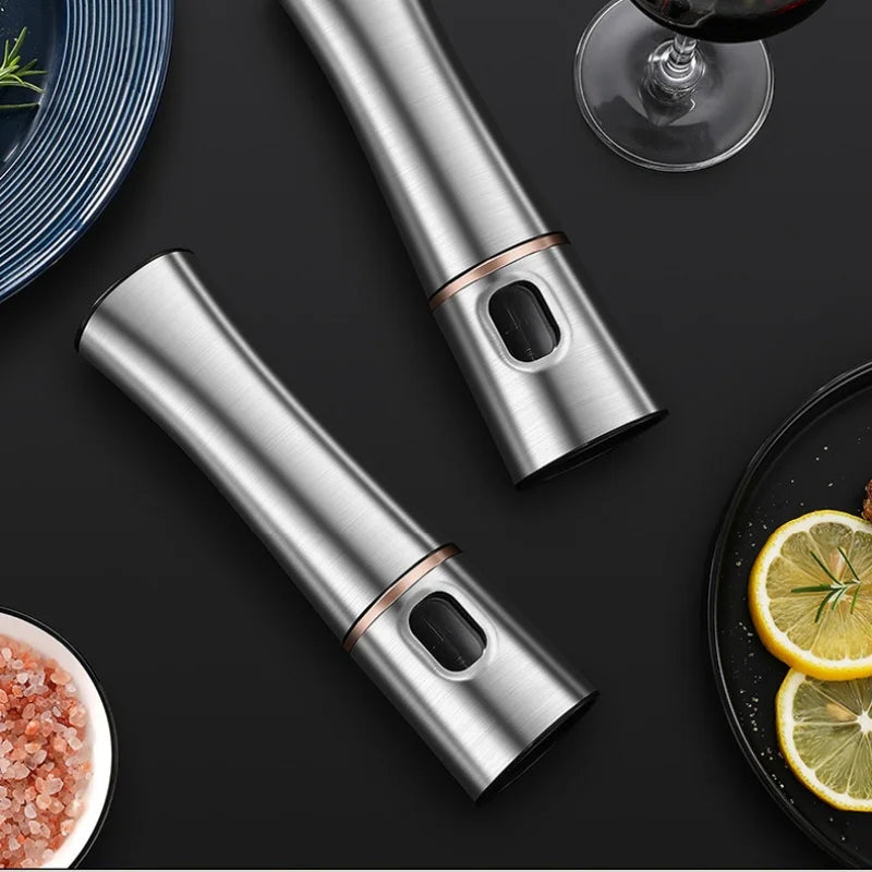 Electric Salt & Pepper Grinder – One-Touch Stainless Steel Spice Mill with Adjustable Coarseness