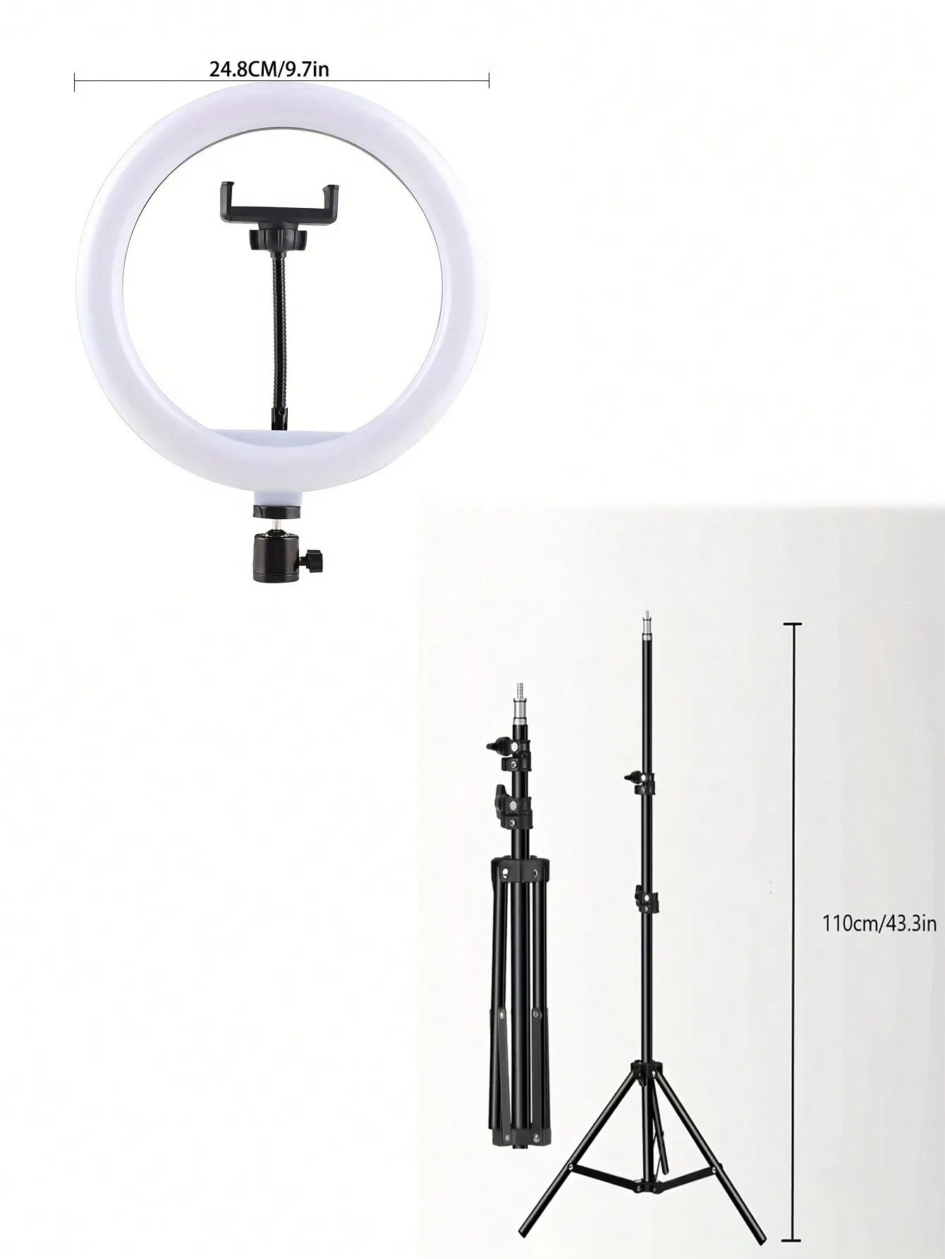 Professional 10-Inch Ring Light Tripod Kit for Selfies & Live Streaming