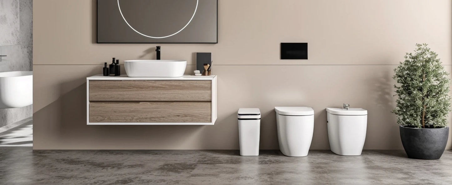 Hands-Free Induction Trash Bin – Rectangular Standing Waste Can for Home & Office