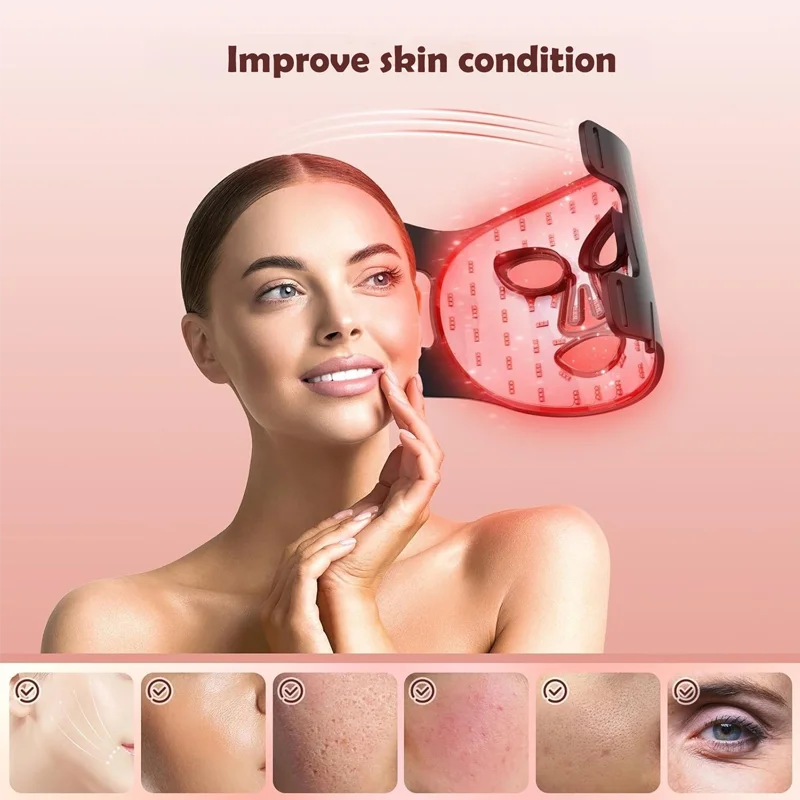 Yuwell Professional LED Silicone Face Mask – Wireless 7-Color Light Therapy