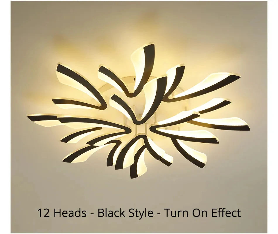 JAYGIY LIGHT Butterfly LED Ceiling Light | Dimmable Remote Control, Modern White