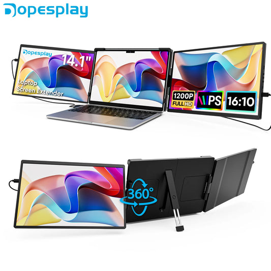 Dopesplay DR145 Portable Triple Monitor – 16:10 IPS, 360° Rotation, Plug & Play