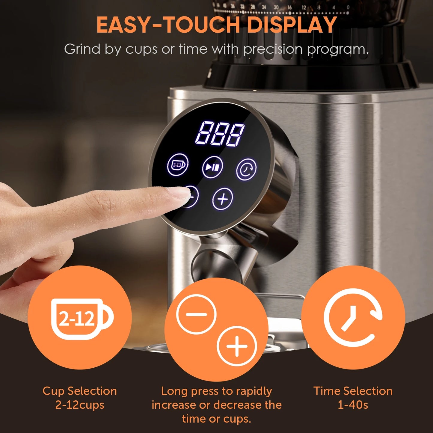 Biolomix Electric Burr Coffee Grinder – 48-Step Precision Espresso Grinder