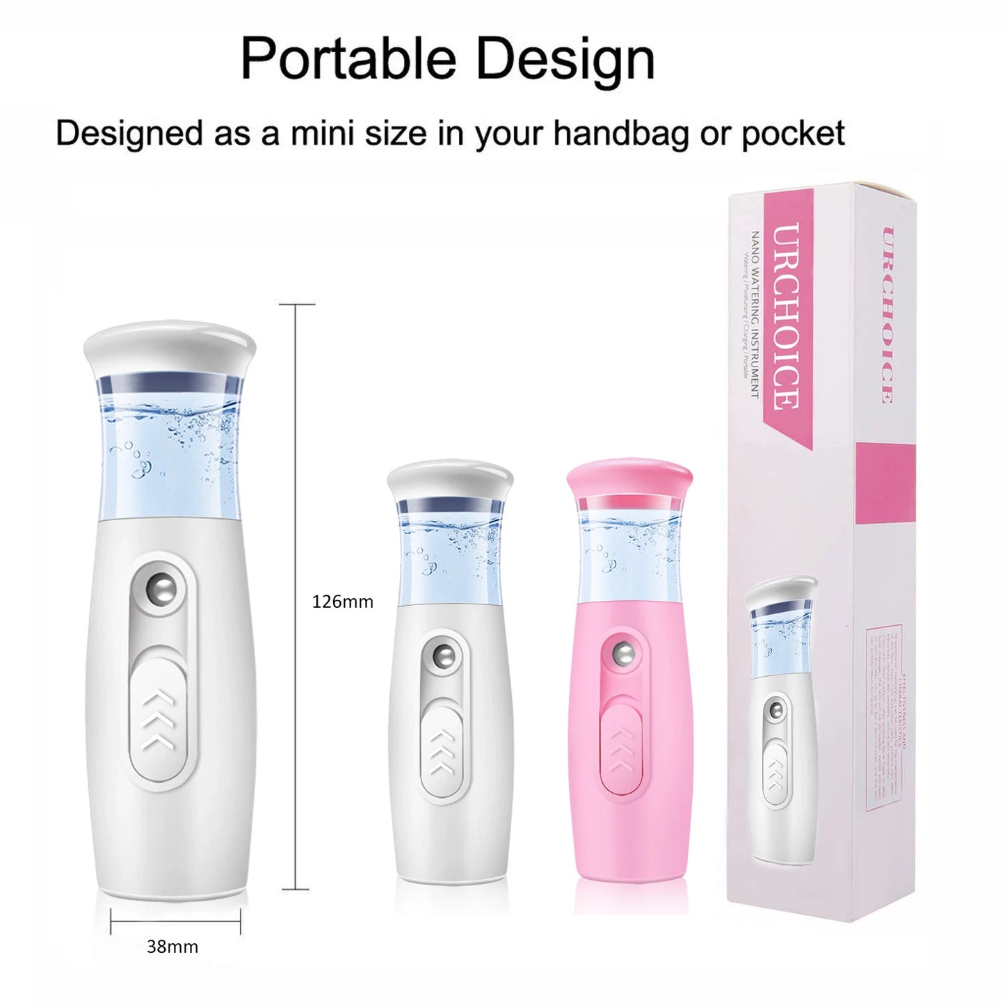 Portable Nano Face Steamer – USB Rechargeable Cold Mist Skin Hydrator