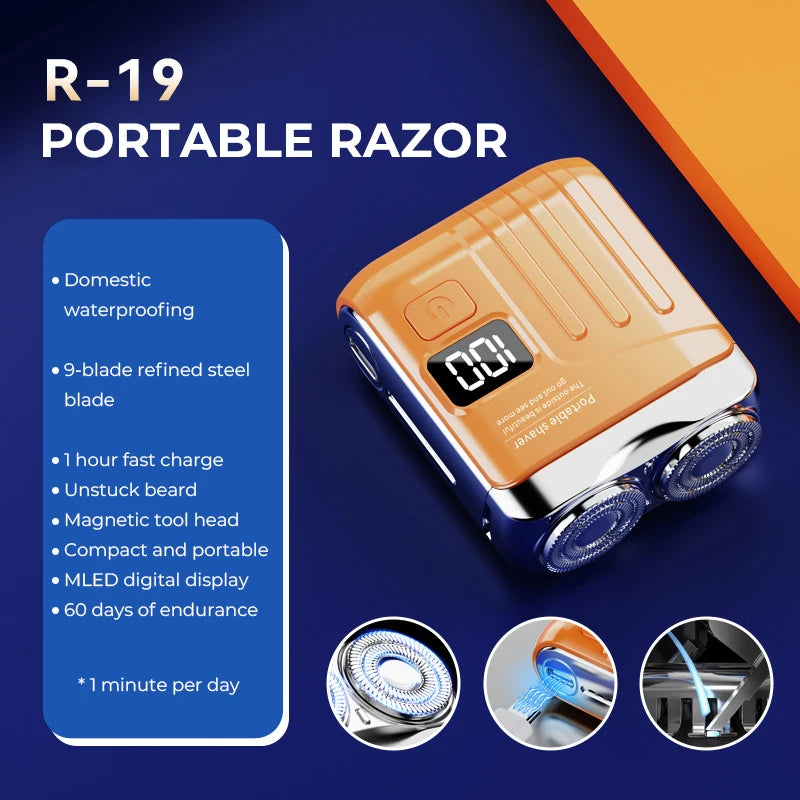 DUTRIEUX R18 Men’s Electric Smart Shaver – Waterproof, Global Voltage, Cordless
