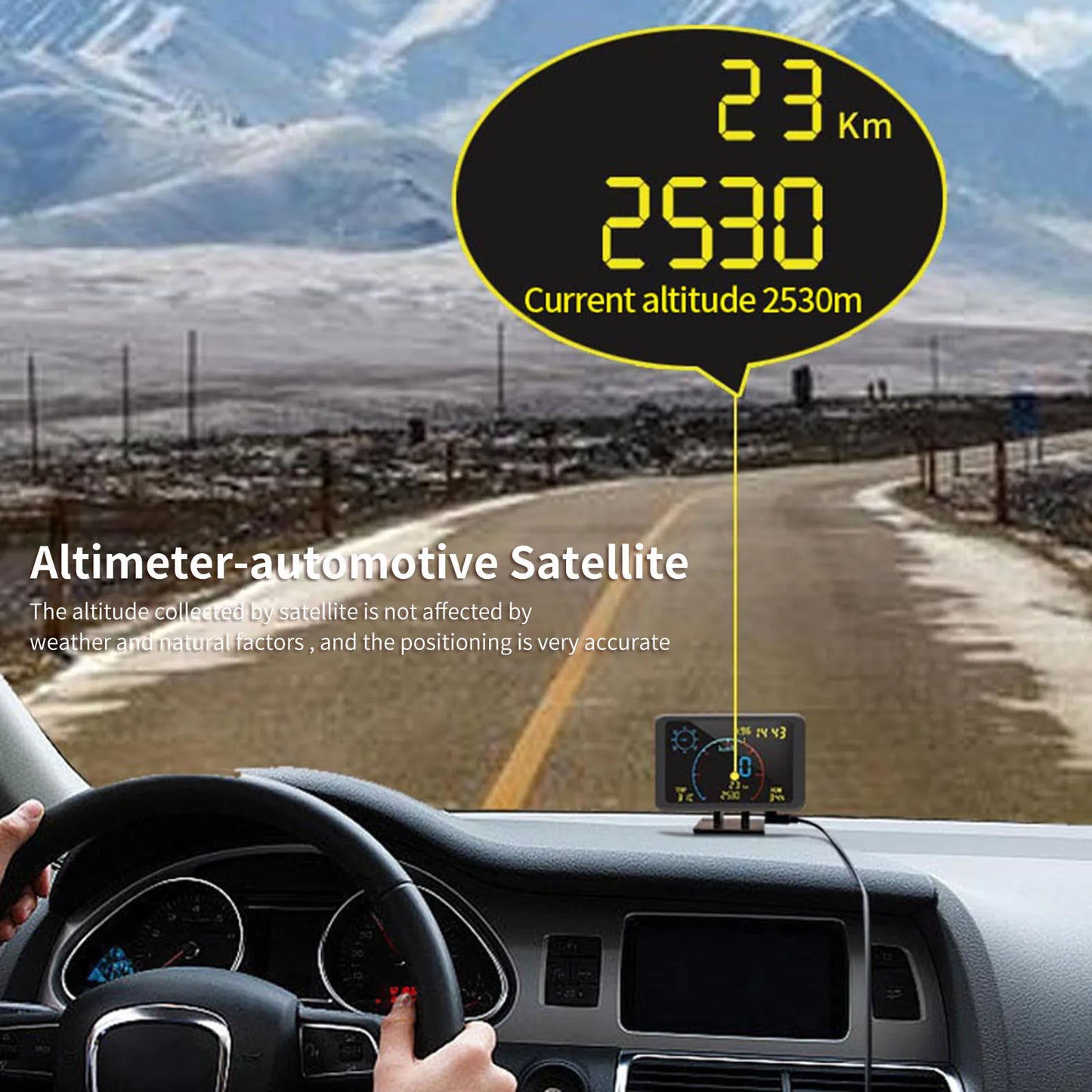 KKMOON GPS Head-Up Display – 4.7″ HD HUD Speedometer with Compass, Altitude, Temperature & Overspeed Alarm (Universal USB 5–24V)