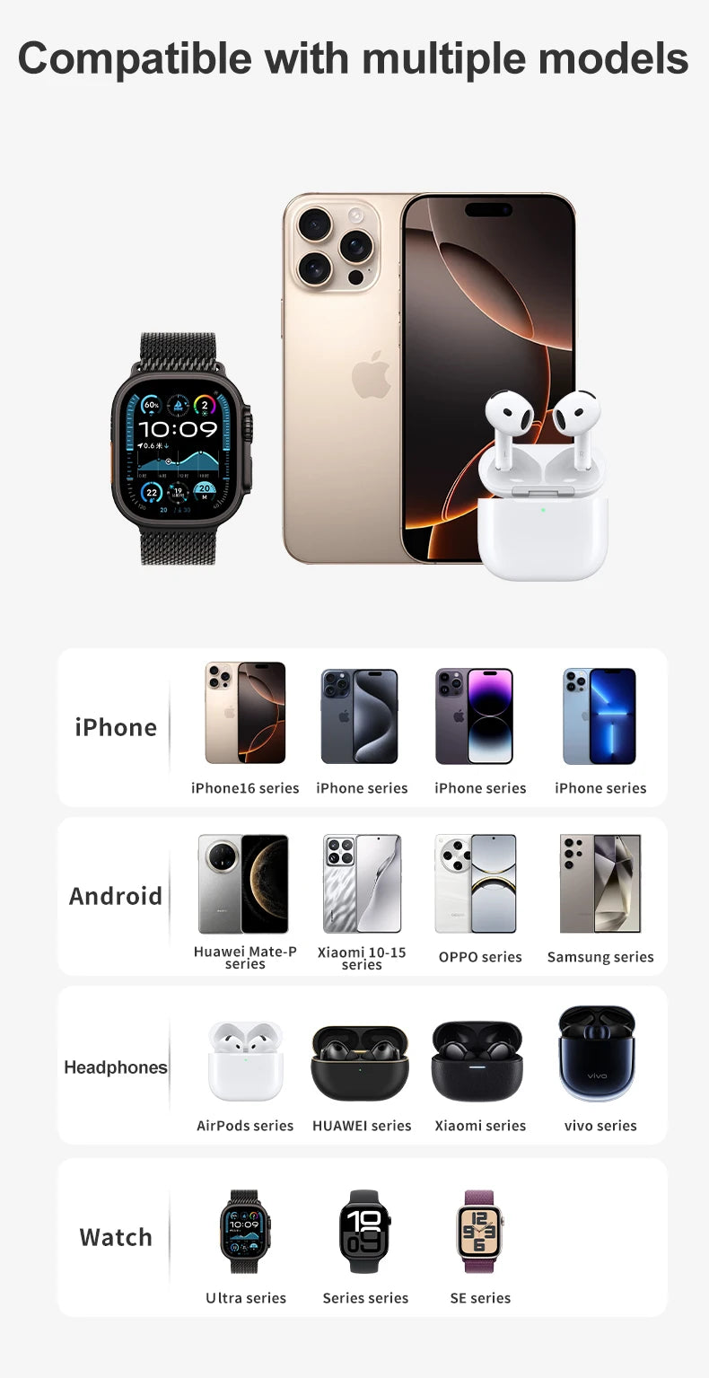 Foldable 20W Wireless Charging Station with Cooling Fan for iPhone & Watch