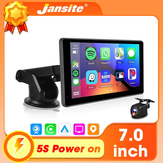 Jansite Wireless CarPlay & Android Auto Smart Display – Linux System, Optional 2.5K Front & 1080P Rear Camera