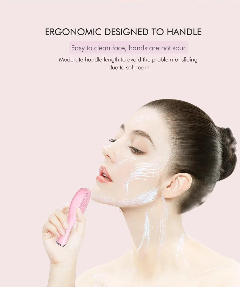 Windaily Rechargeable Silicone Facial Cleansing Brush – IPX7 Waterproof Deep Clean Vibration Tool