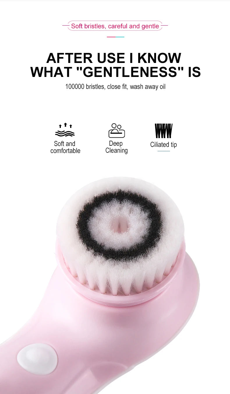 All-in-One Facial Cleansing Brush – Waterproof Exfoliating Face Cleaner
