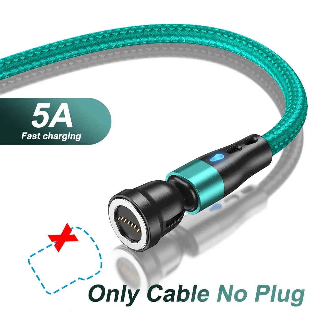 540° Magnetic USB-C Cable 5A – Rotating Fast Charge Cable (Charging Only)
