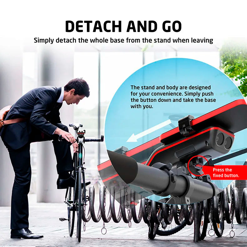 UPPEL M208 4-in-1 Bike Phone Mount with Bluetooth Speaker, LED Headlight & Horn – 5000mAh Rechargeable Handlebar Holder
