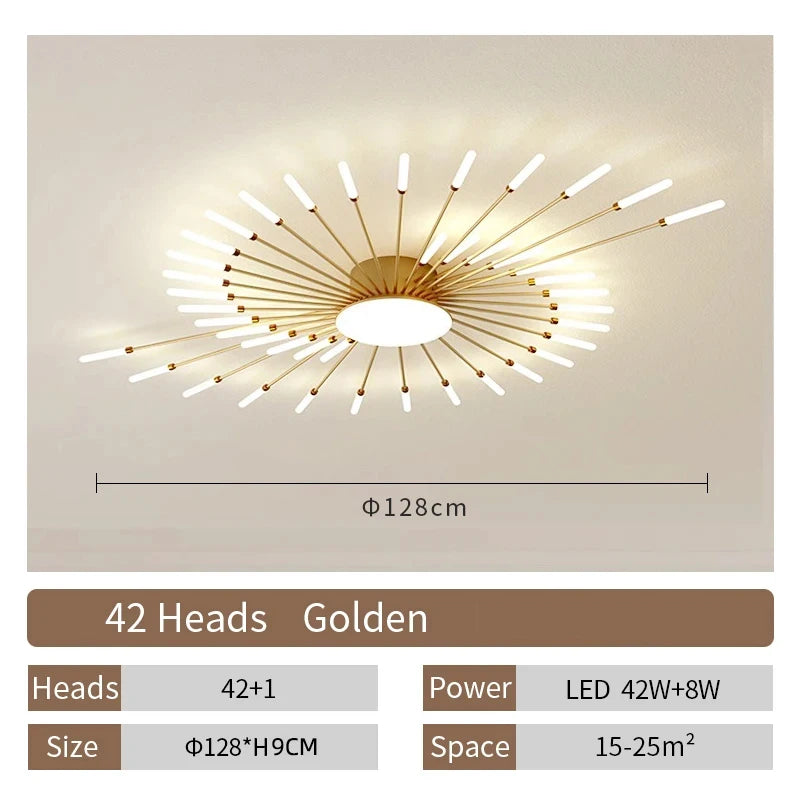 AuroraRealm Modern Black LED Ceiling Light | Large Diameter, Remote Control