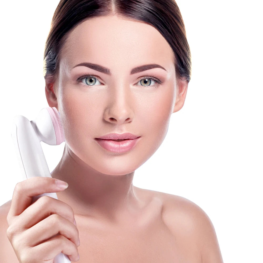 Hailicare 2-in-1 Electric Silicone Facial Cleanser – Waterproof Deep Pore Cleansing Brush