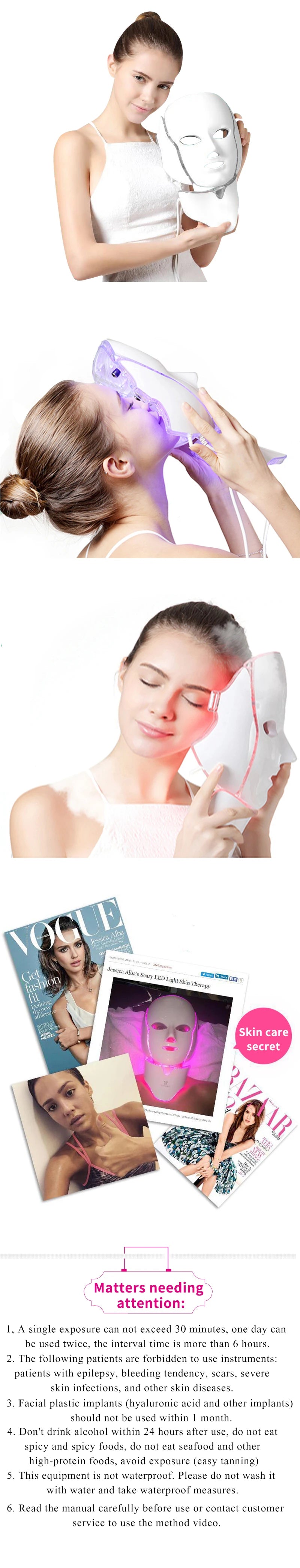 SANPKON LED Light Therapy Facial Mask – 192 LEDs, Skin Tightening & Acne Care