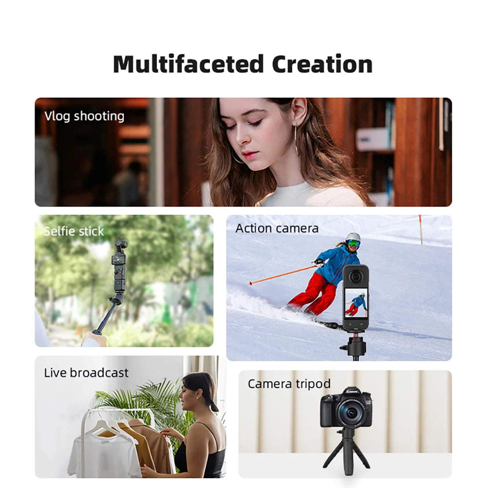 Extension Pole Tripod – Mini Lightweight Stand with 360° Ball Head