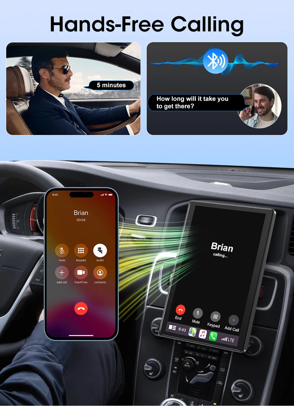 Jansite Smart Car Monitor with Wireless CarPlay & Android Auto – 7–9 Inch