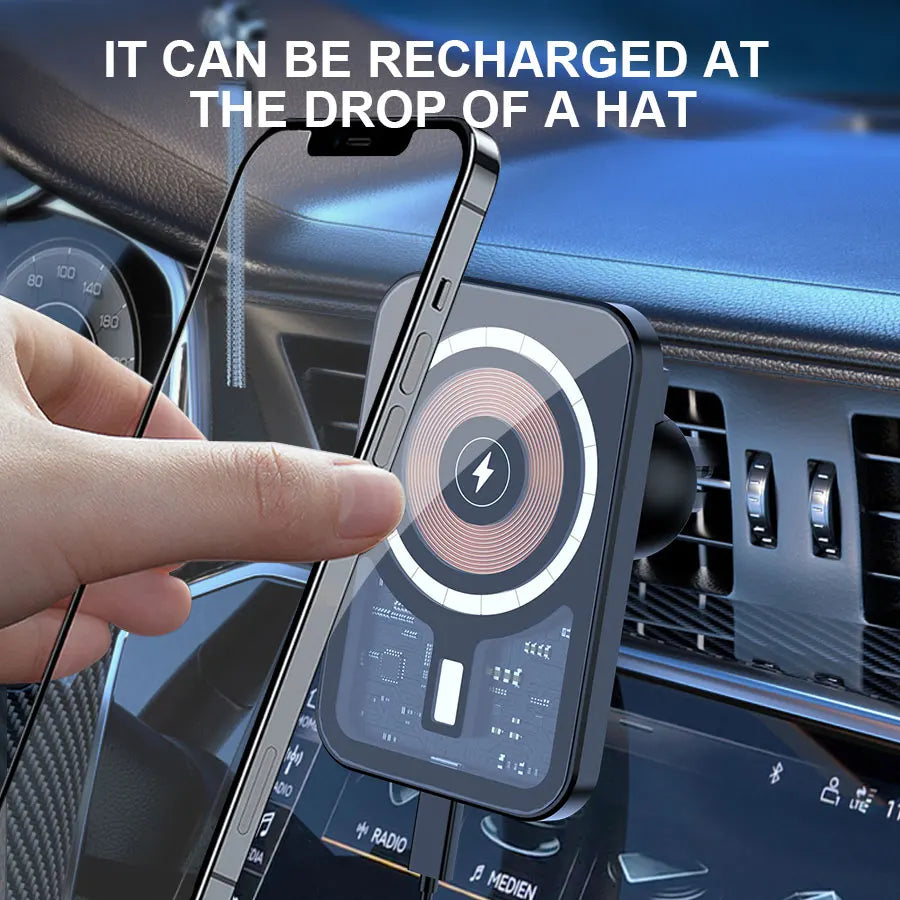 VIKEFON 30W Magnetic Car Phone Holder Charger – iPhone Fast Wireless Charging