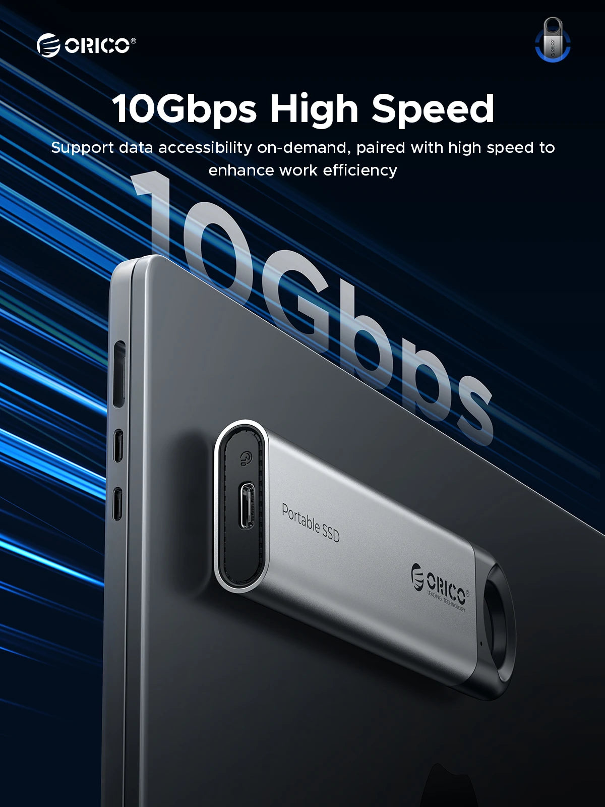 ORICO C10 / C5 USB 3.2 Portable SSD – 10Gbps High-Speed External Drive for Laptop & Desktop